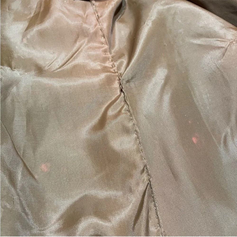 Vintage 70s Suede Leather Belted Mini Cropped Trench Jacket Brown 9/10 Brown Size XS - Image 5