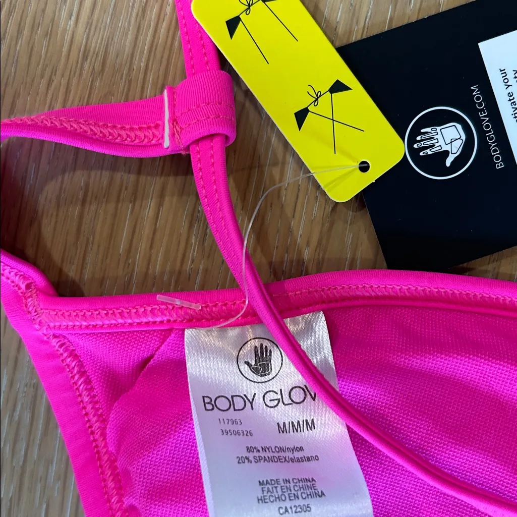 BODY GLOVE SMOOTHIES EVELYN TRIANGLE BIKINI TOP, BUBBLE GUM, Size Medium, NWT - Image 8