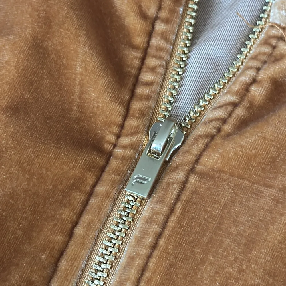 Fabletics Velour Orange Zip-Up Jumpsuit SIZE L - Image 3