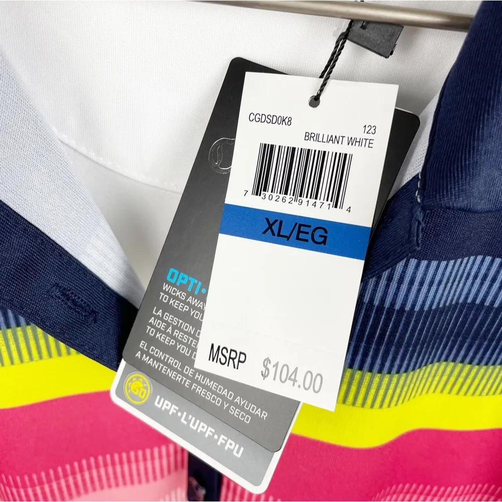 NEW Callaway Golf White Abstract Gradient Stripe Print Color Block Dress Size XL - Image 6