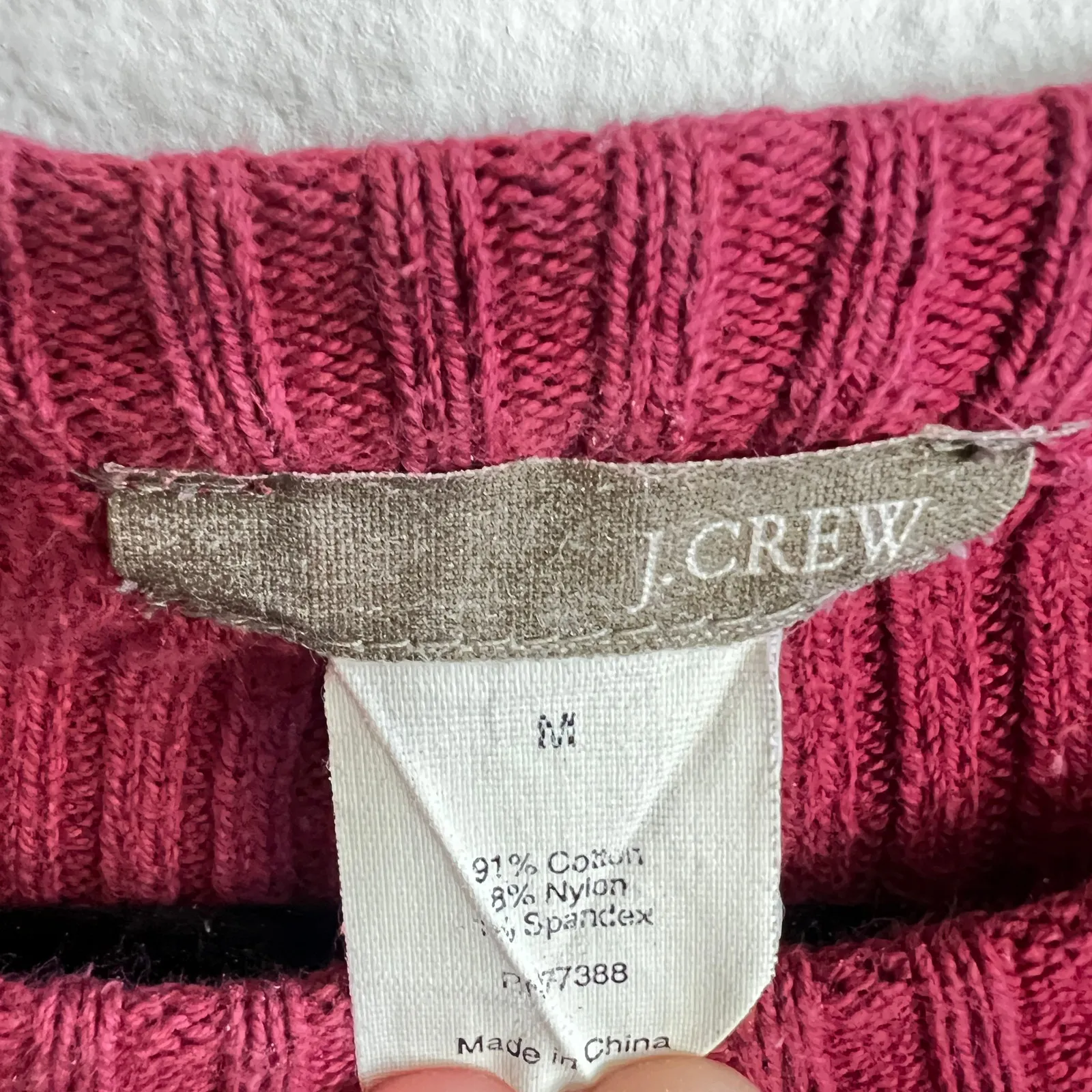 J.Crew Pink Ribbed Sweater Buckle Belt Soft Classic Preppy Coquette Medium - Image 3