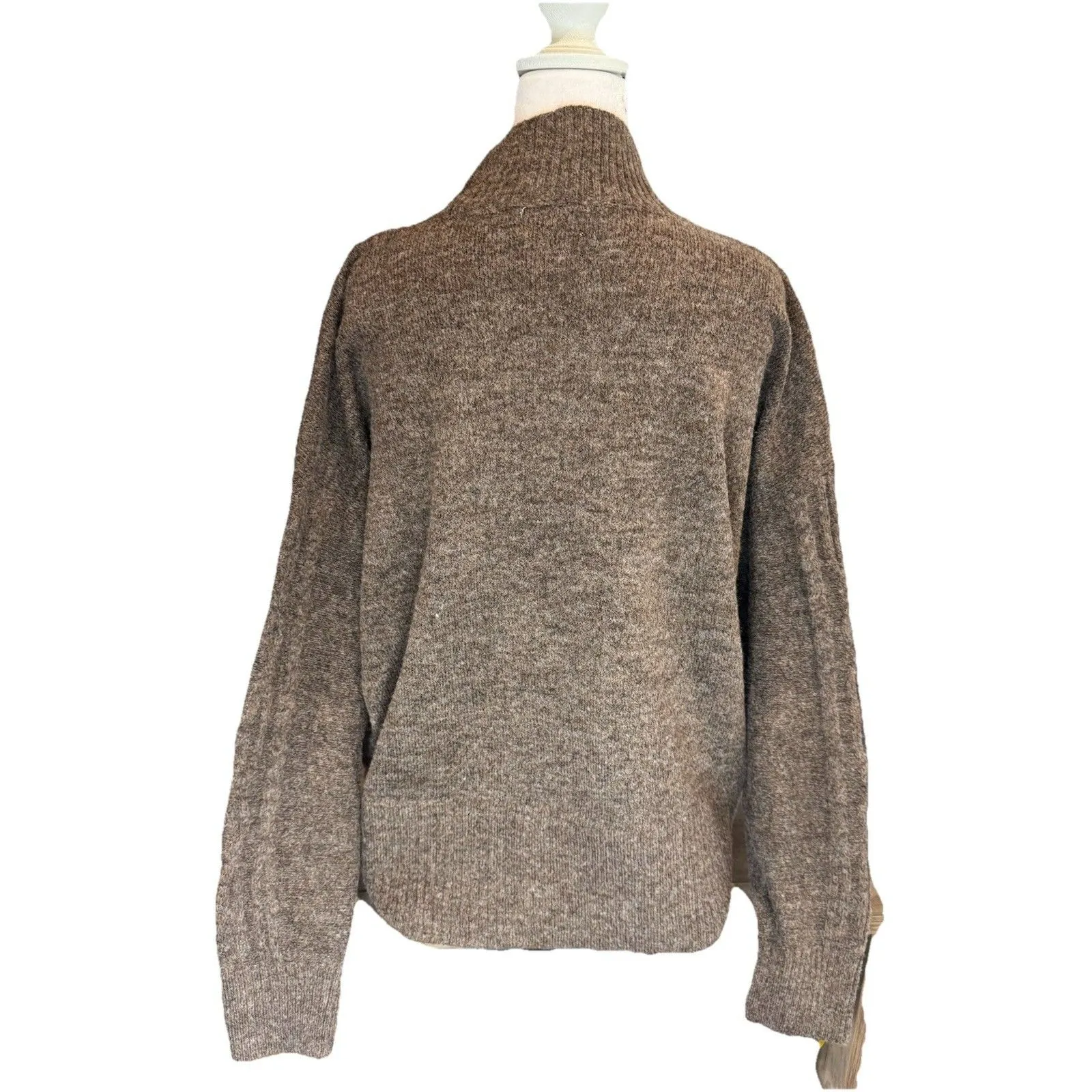 Women's LC Lauren Conrad Sweater Size Large Brown Mockneck Pullover NWT - Image 8