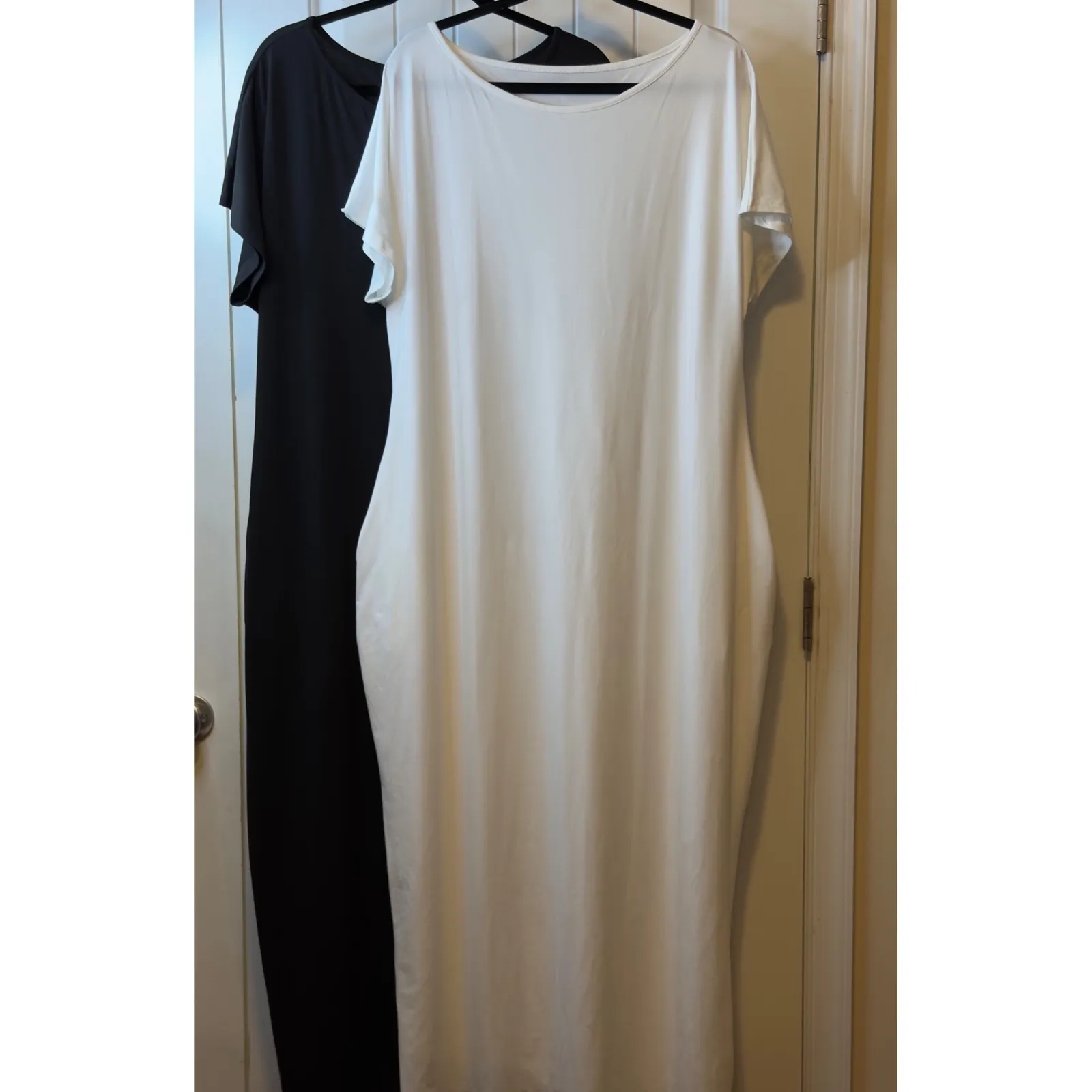 Shein White Only Off Shoulder Short Sleeve Maxi Dress Casual NWOT Loose Fit # - Image 4