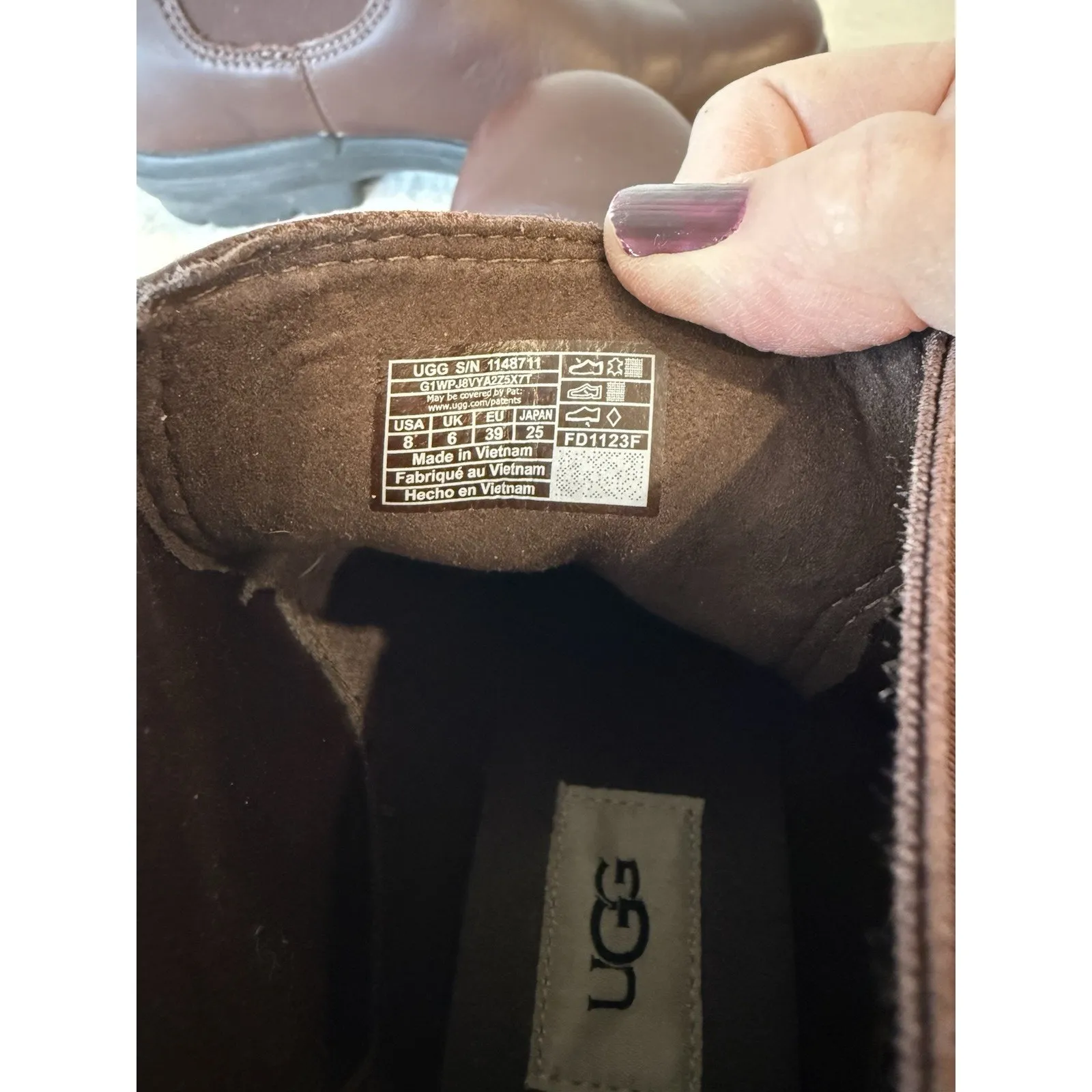 UGG Women's Hapsburg Chelsea Boots Burnt Cedar Size 8 Leather Coastal Cowgirl - Image 6