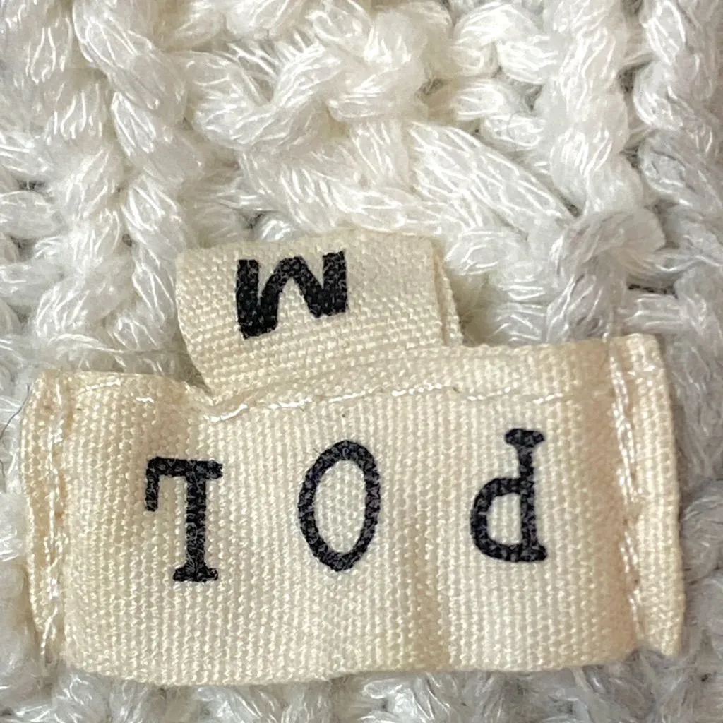 POL Women's Chunky Cable Knit Sweater - Cream and Gray BNWOT Medium - Image 3