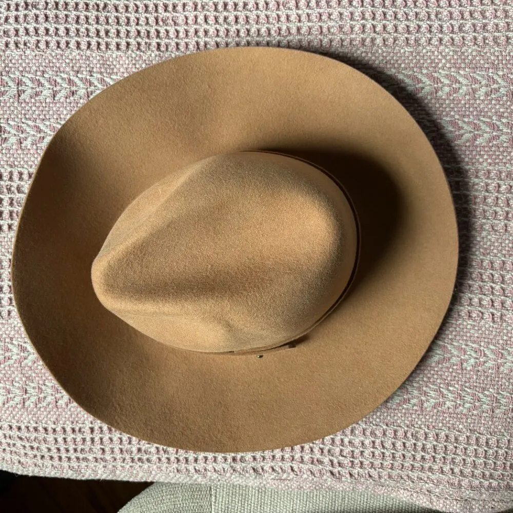 Macchia di Ruggine women's brown wool felt fedora hat festival going out casual Tan - Image 5