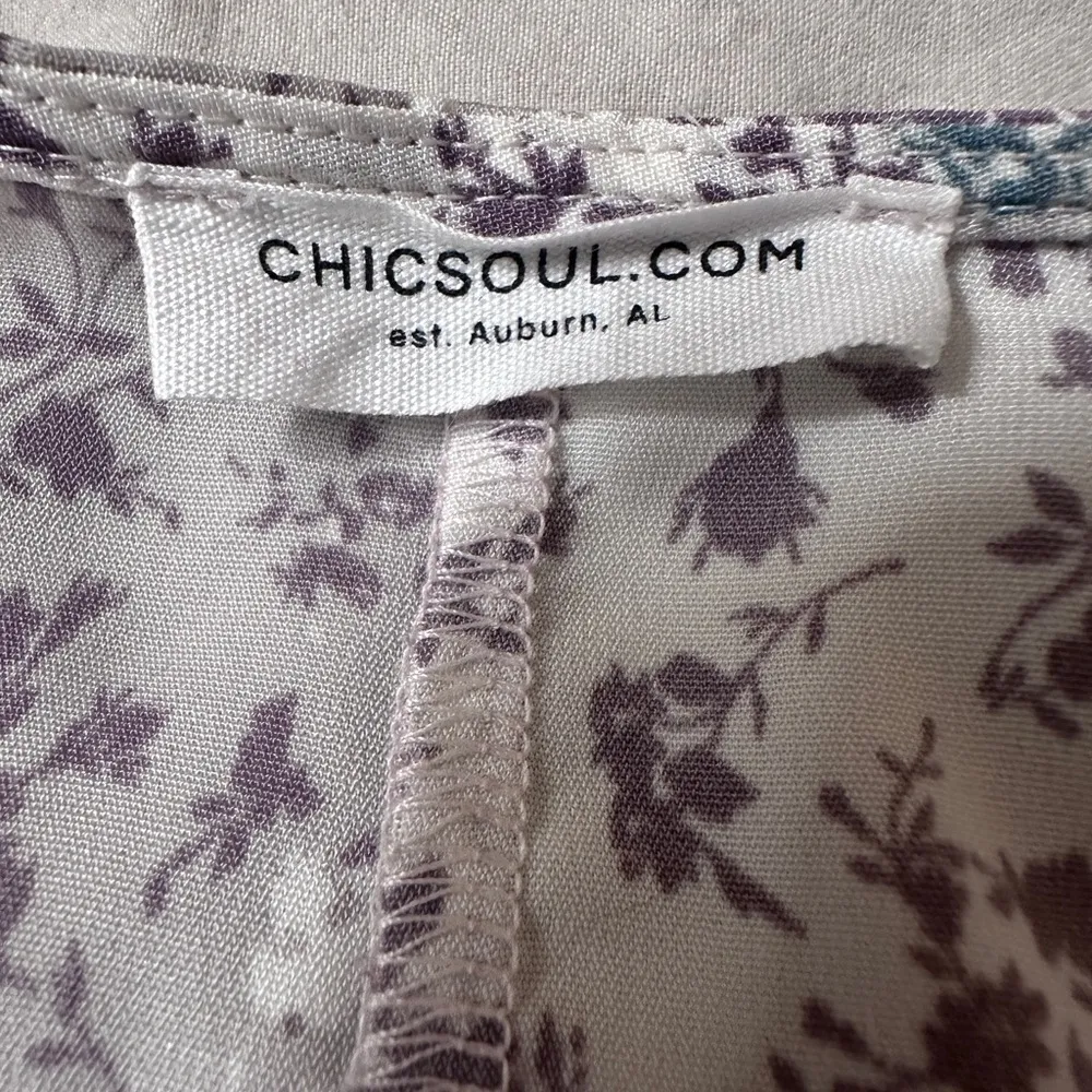 Chic Soul Can’t Blame You Lavender Purple Floral Print Ditsy Blouse size 1X - Image 9