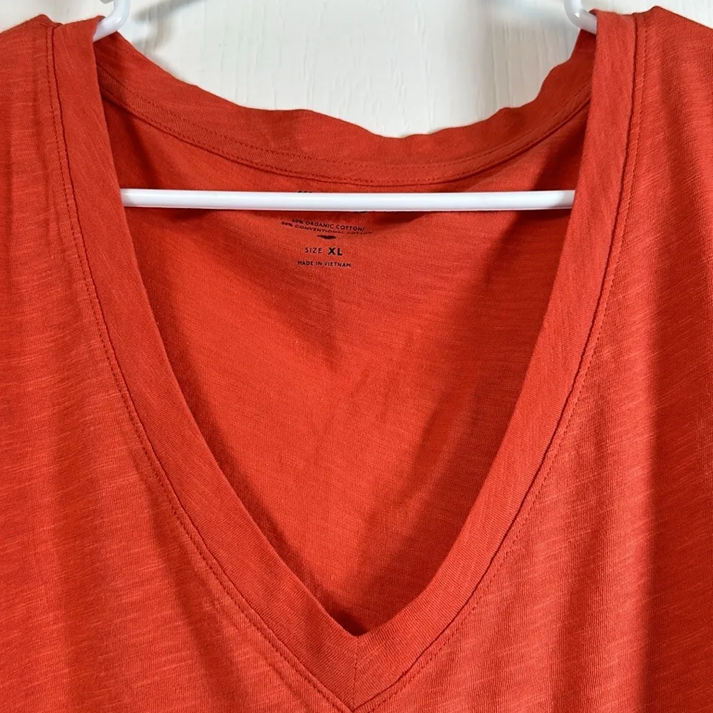 Plus Size Madewell V-Neck Pullover Orange Shirt Size XL NWT #0455-LA - Image 6