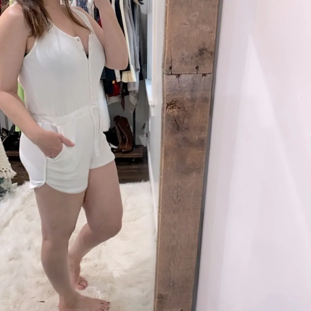 Boho romper size medium white - Image 4