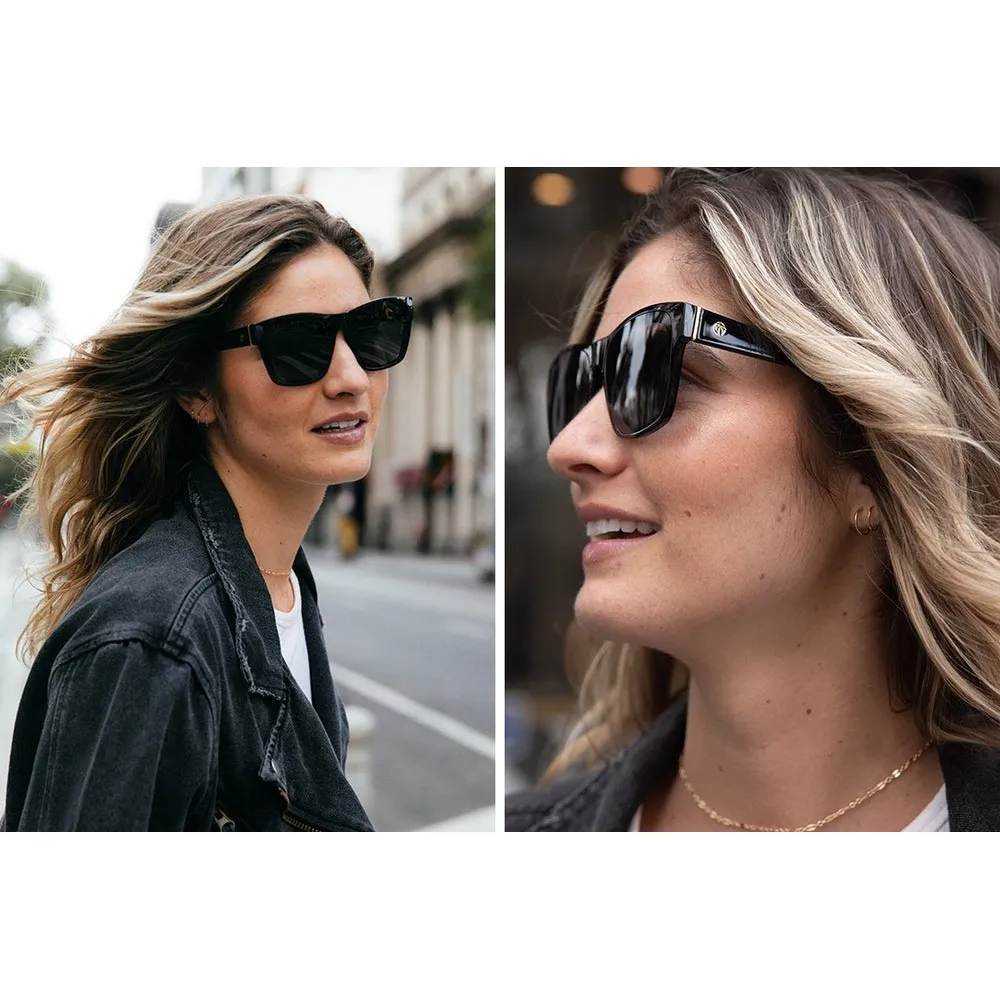 Heatwave Sunglasses Black Marylin Black Lense Square Frame UV400 - Image 2