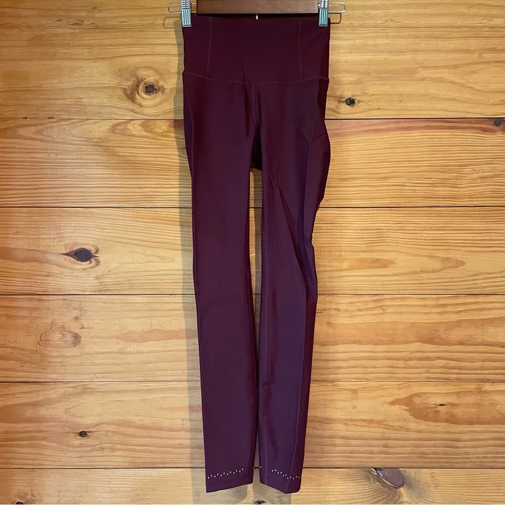 Lululemon Zoned In Tight Leggings 27" Full Length Cassis Maroon 4 W5BBNS Workout - Image 2