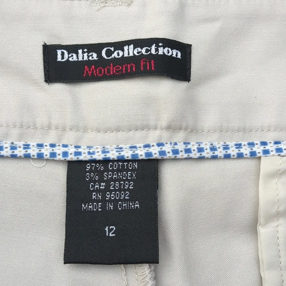 Dalia Collection Modern Fit Khaki Colored Carpi Pants - Image 5