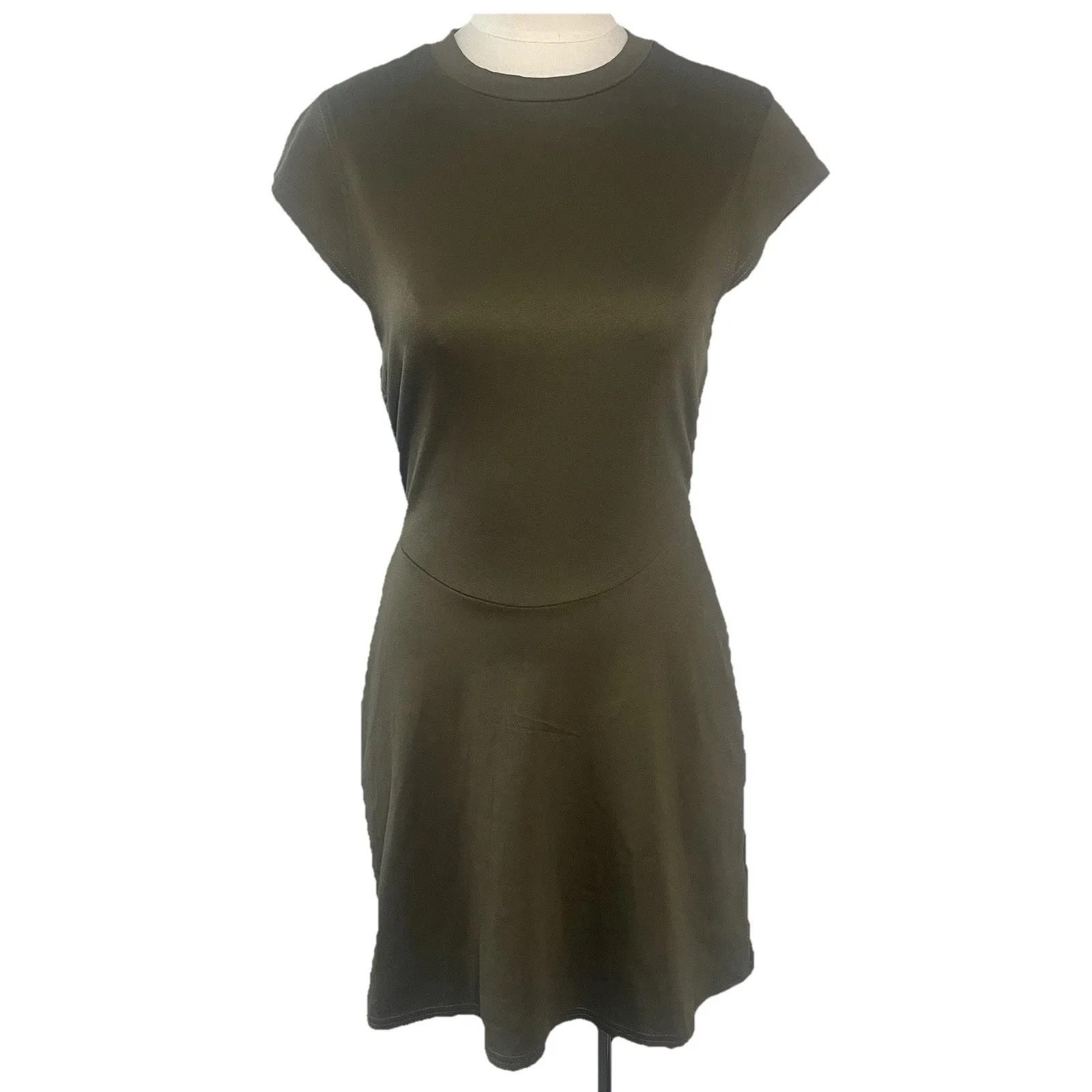 Silence + Noise Olive Open-Back‎ Tie Mini Dress M NWOT Y2K Trendy - Image 2