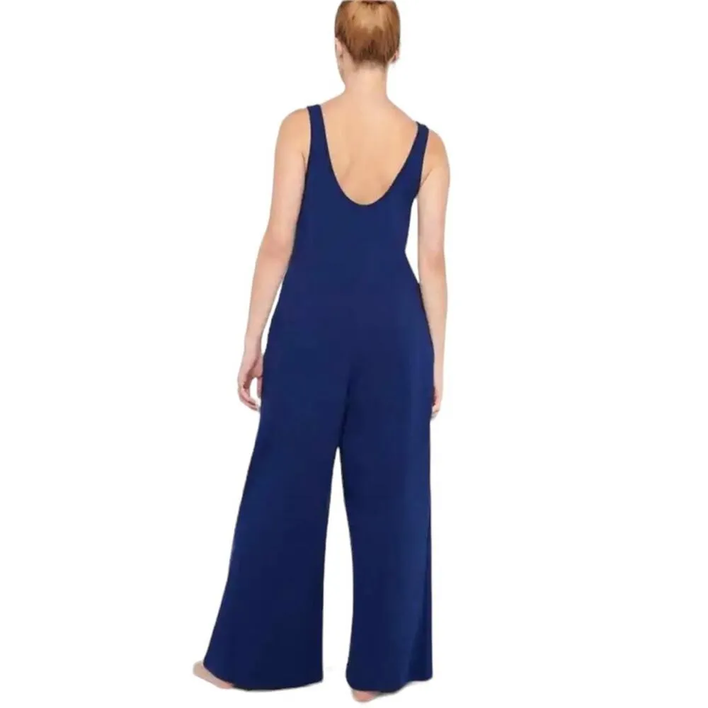 Savage X Fenty Navy Blue One Piece Sleeveless Wide Leg Jumpsuit Sz 1X - Image 3