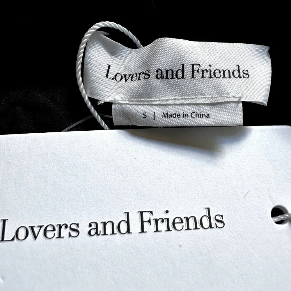 Lovers and Friends Ky Pants Wide Leg Low Rise Drawstring 100% Cotton Black S NWT - Image 4