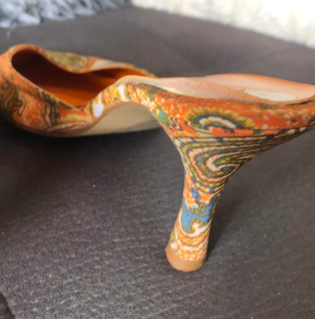 Impo Pointy Orange Design Mules Size 7.5 - Image 6