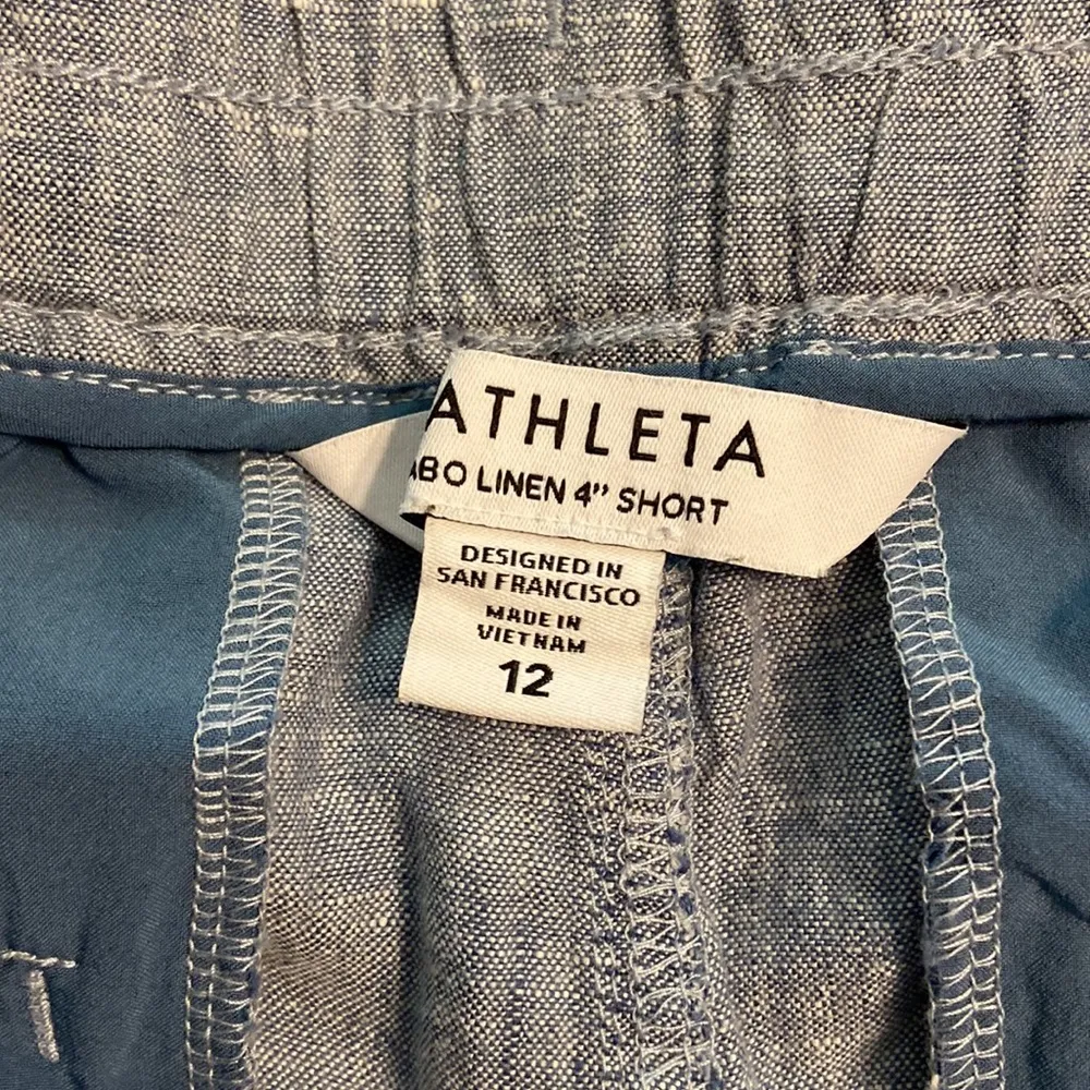 ATHLETA Cabo Linen 4” Shorts size 12 with elastic waist excellent condition - Image 12