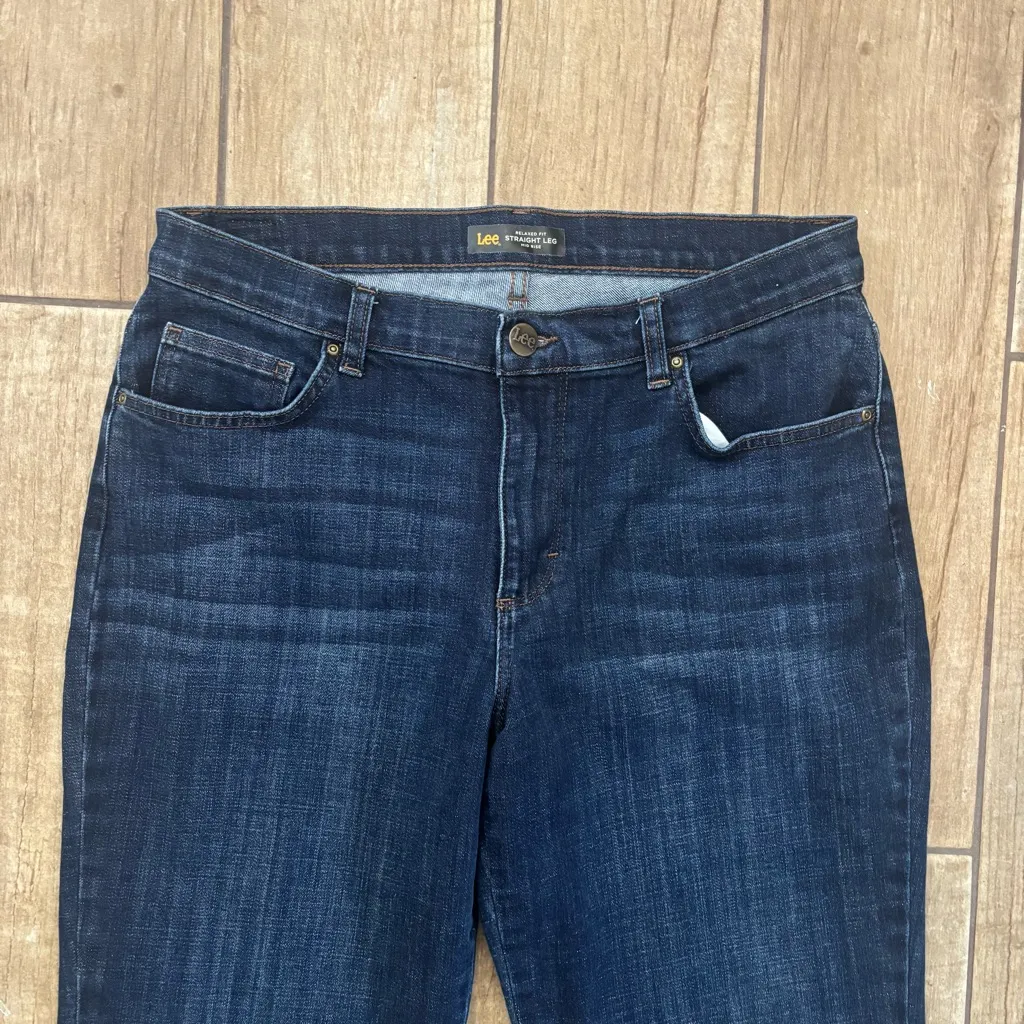 Lee 12 Long Straight Leg Jeans - Dark Blue - Image 3