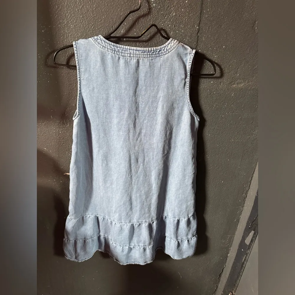 LOFT Light Blue Denim Button Up Sleeveless Dress - Image 3