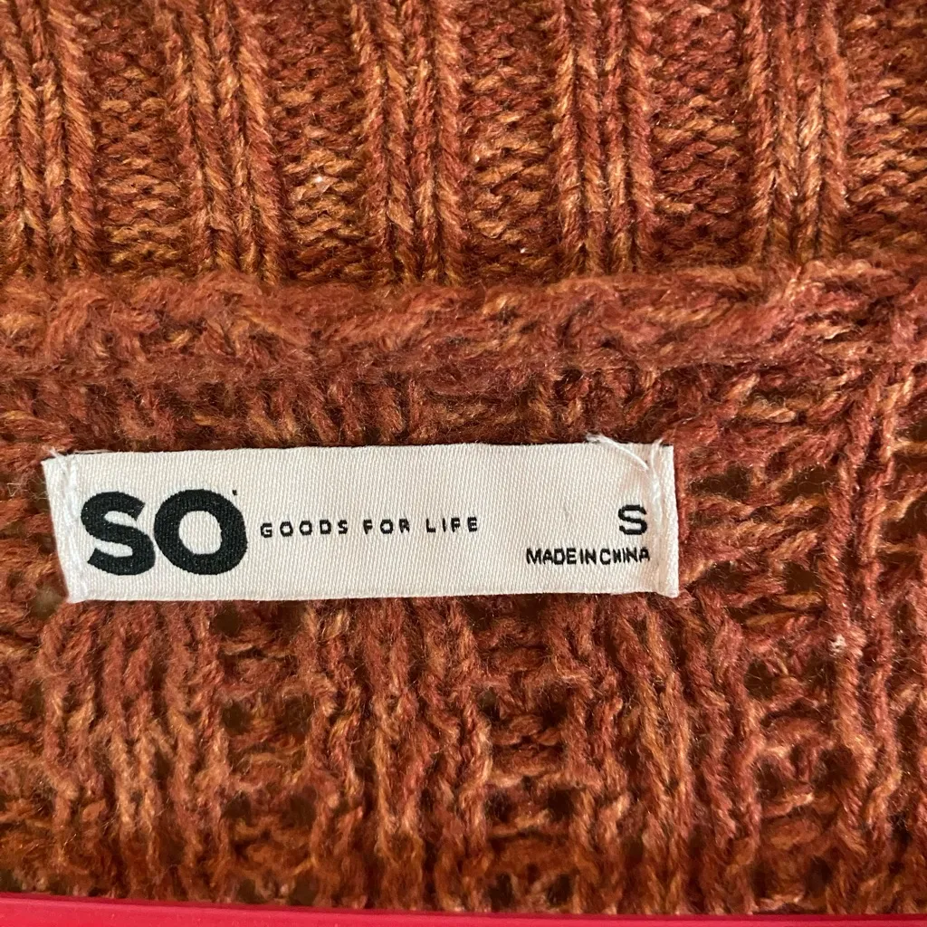 SO Women's Rust Open-Front Cardigan - Image 3