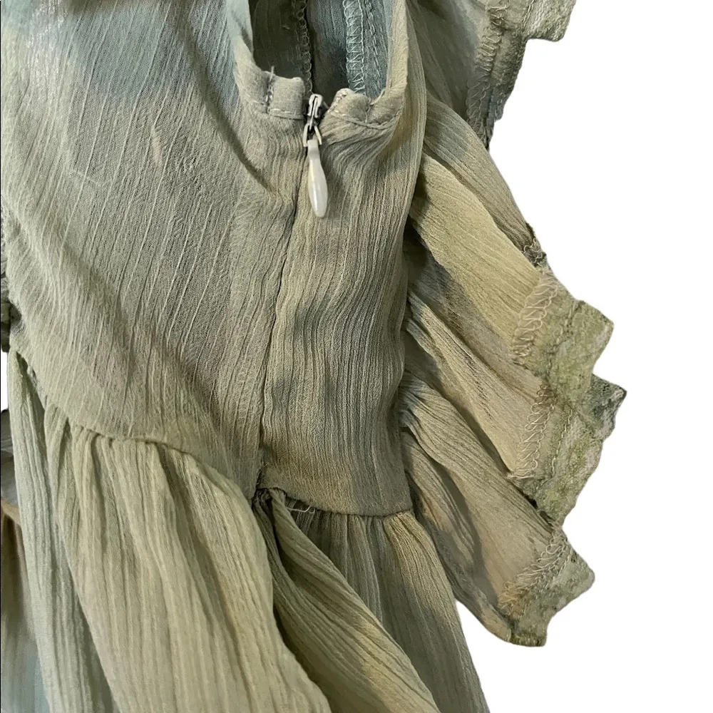 Forever 21 sage Ruched Chiffon Top In medium - Image 8