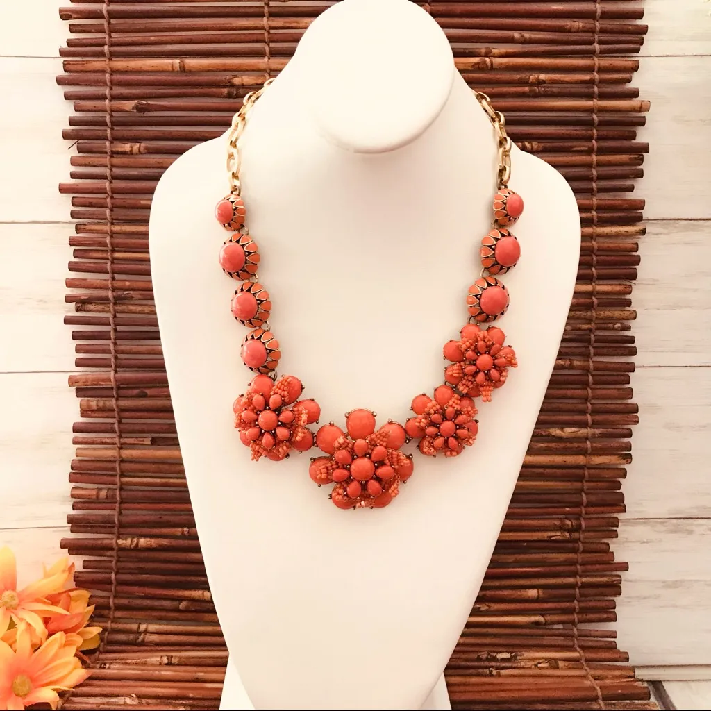 J.Crew  Orange Beaded Necklace - Image 5