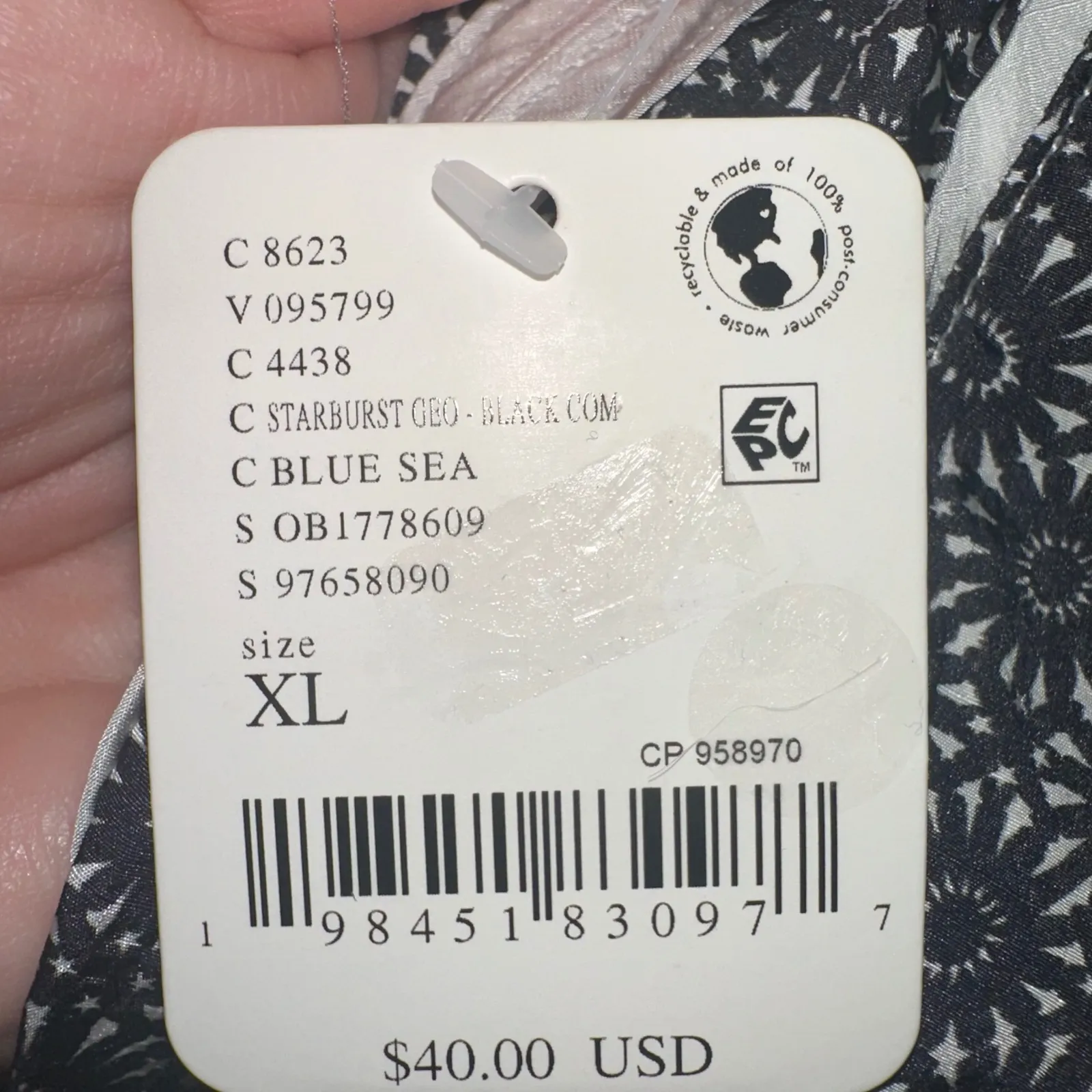 Free People Movement Women's varsity Blues Starburst Geo printed short‎ size XL Black - Image 9