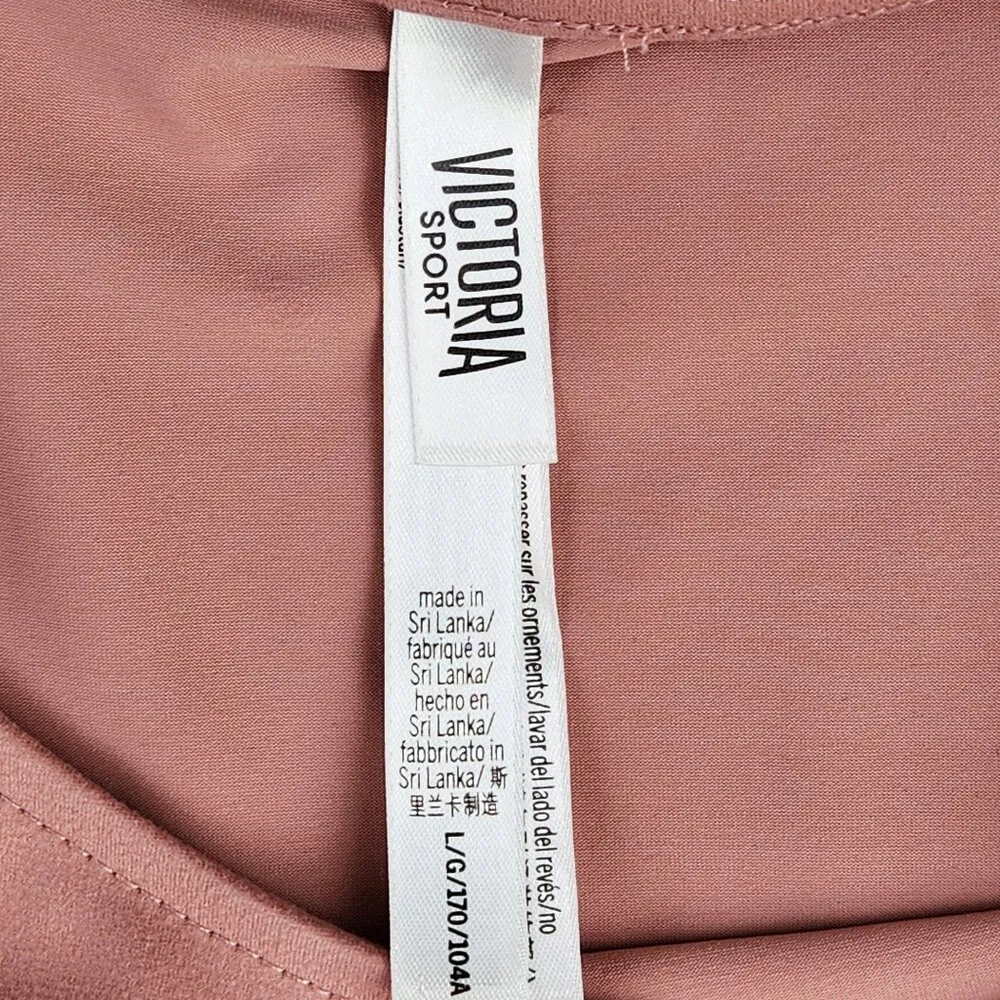 Victoria Sport Victorias Secret Long Sleeve Crop Top Size Large Pink Peach - Image 2