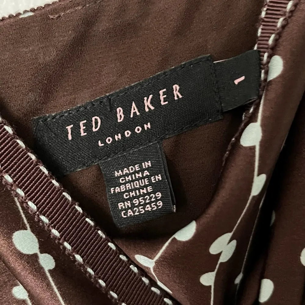 Ted Baker Satin Flower Print Dress - Size 4 - Image 3