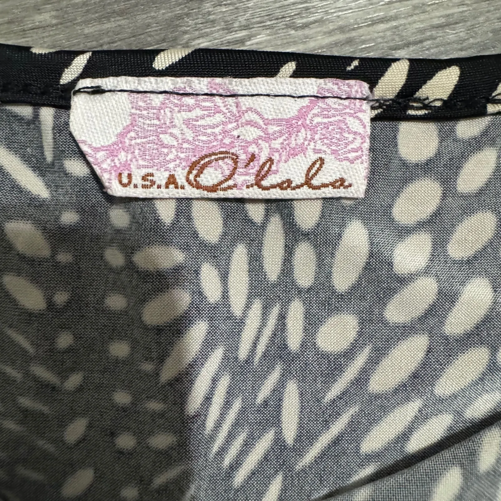 O'LALA Women Y2K Black Tan Abstract Dot Print Babydoll Spaghetti Strap Dress XS - Image 12