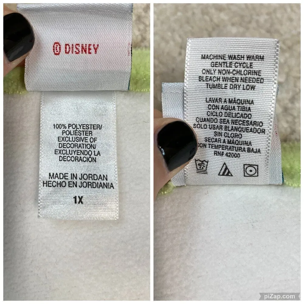 Disney Winnie The Pooh Piglet Fleece Long Sleeve Shirt Embroidered Holiday 1X - Image 5