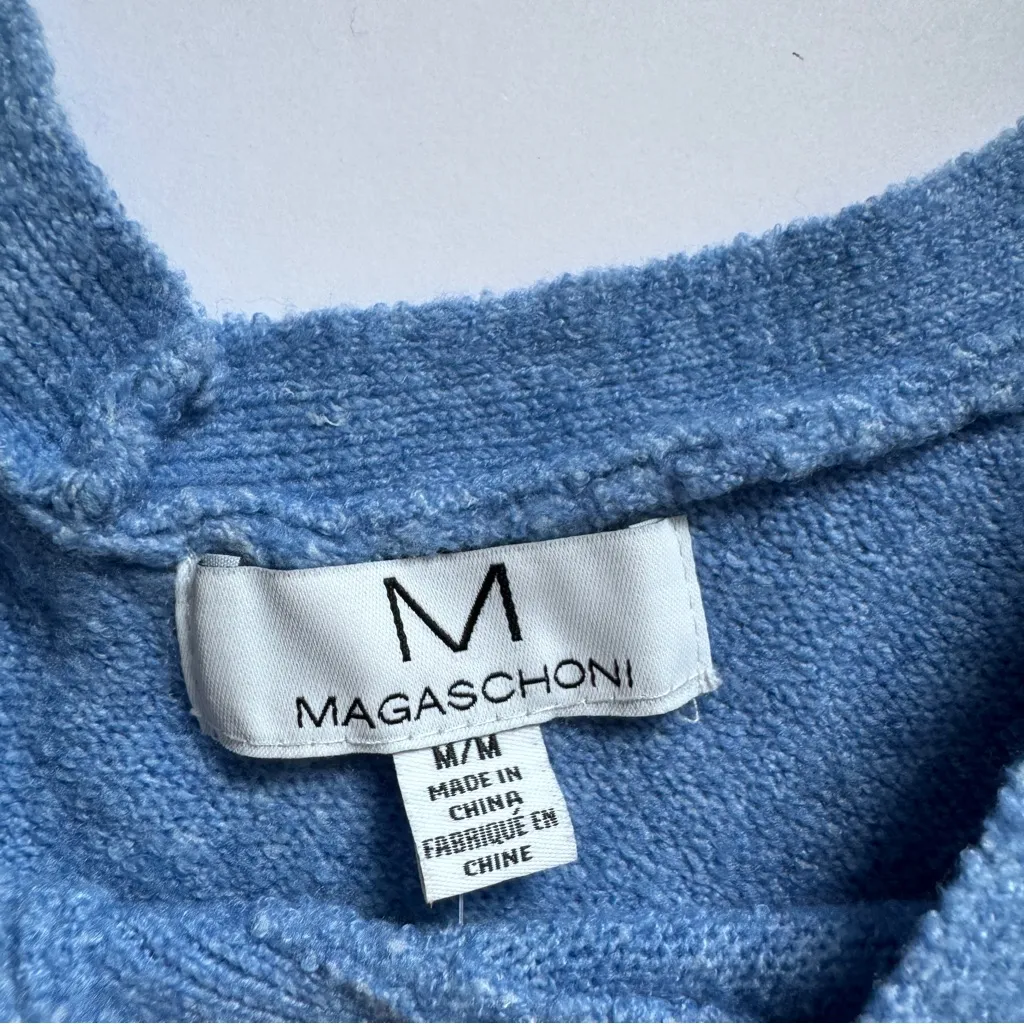 M Magaschoni Soft Blue V-Neck Dolman Sleeve Pullover Sweater - Size Medium NWOT - Image 3