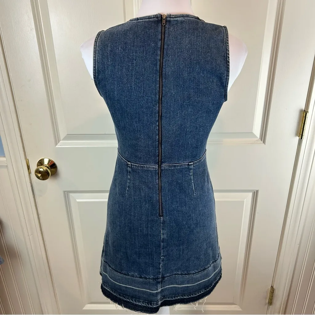 Theory Sleeveless Denim Sheath Dress “Raneid D” Distressed Indigo - Size 2 - Image 6