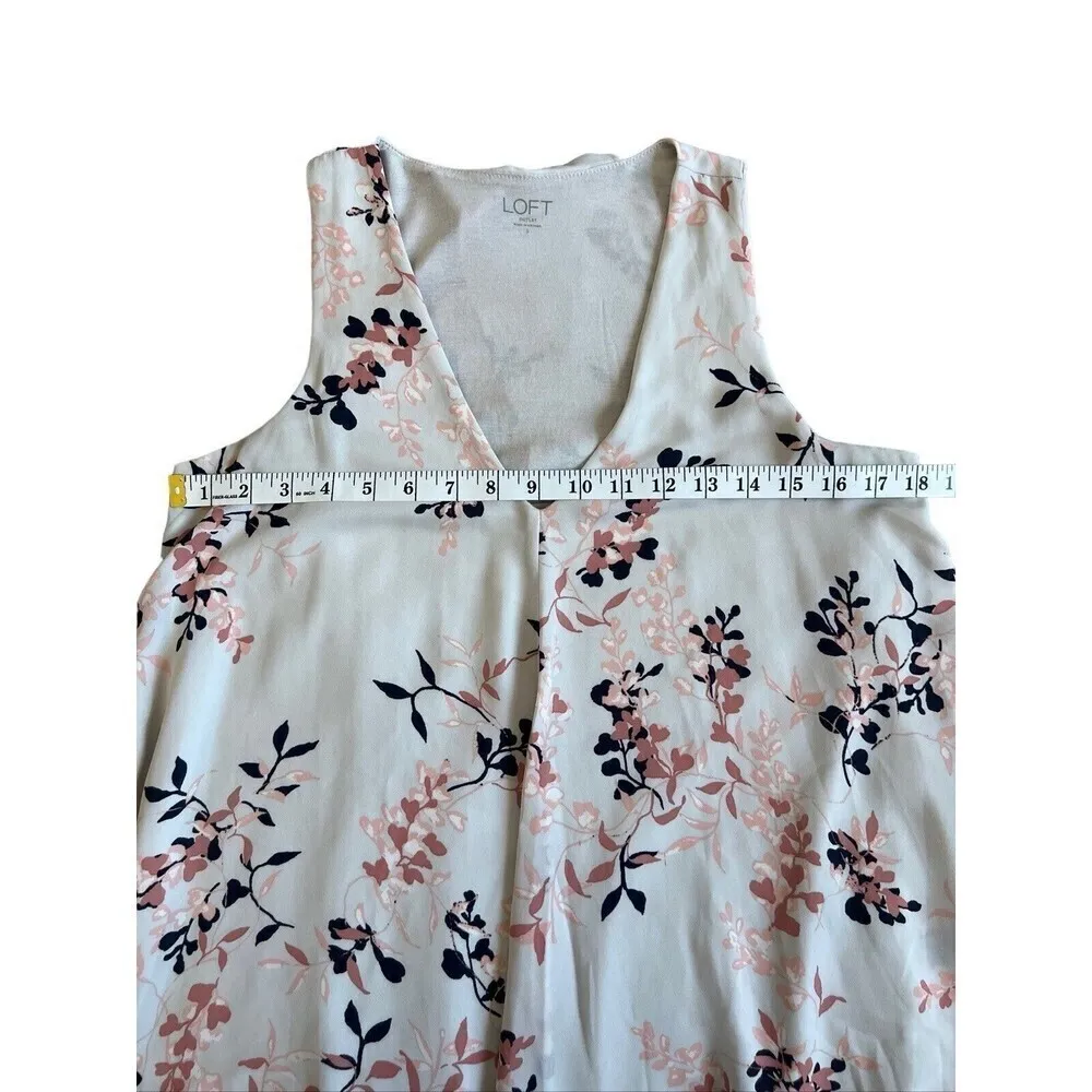 Loft Flowy Chiffon Tank Top Floral Size Small - Image 3