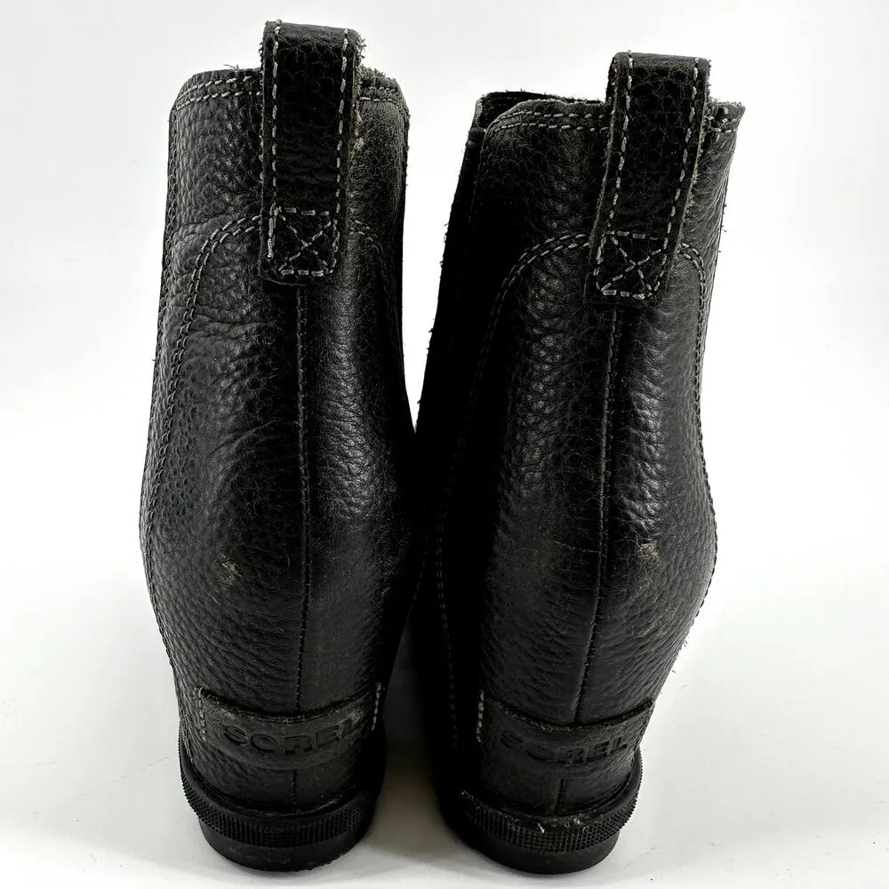 Sorel Arctic Wedge II Chelsea Boots Ankle Pull On Leather Waterproof Black 10 - Image 4
