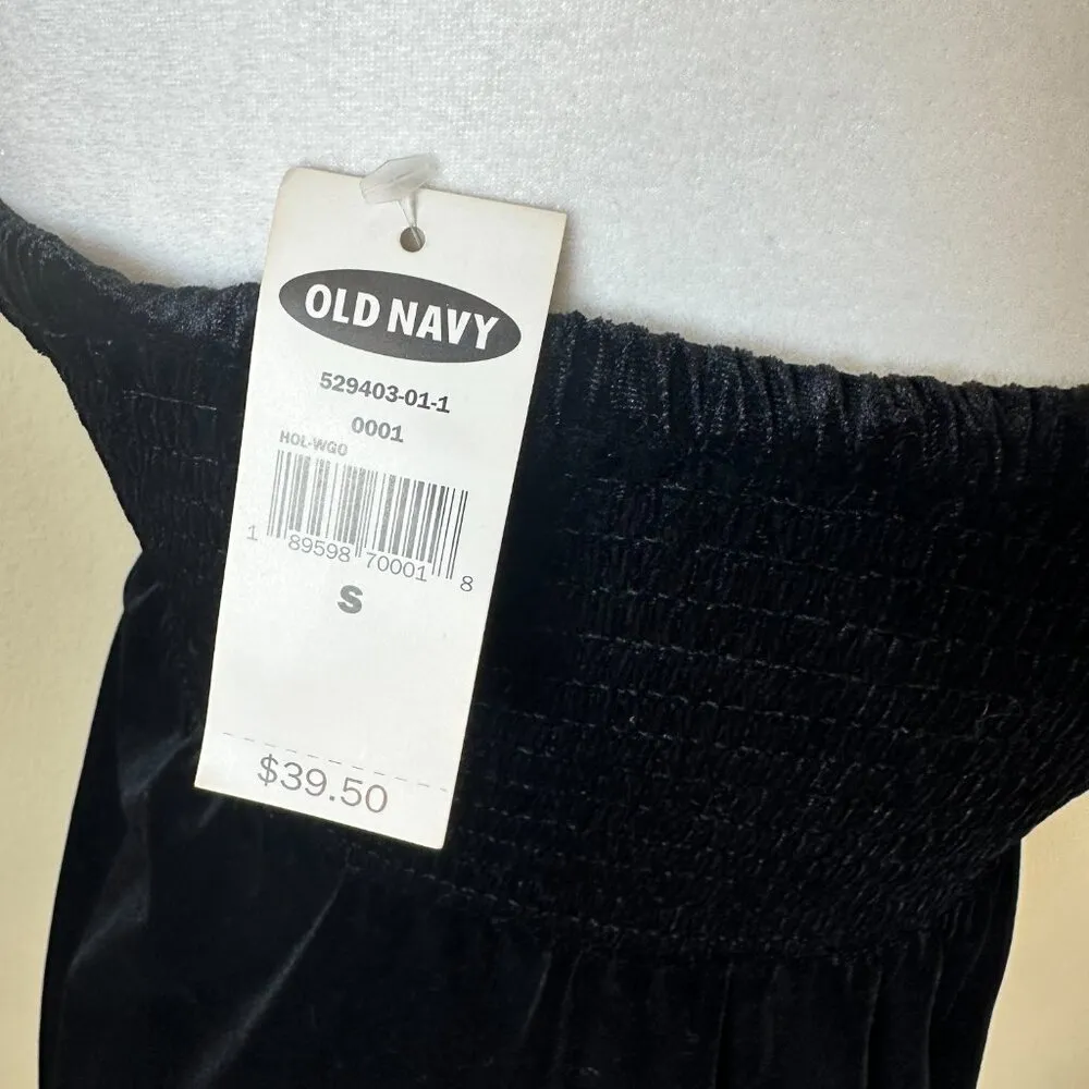 NWT OLD NAVY Stretch Velvet Strapless Mini Dress Size Small Ruched - Image 8