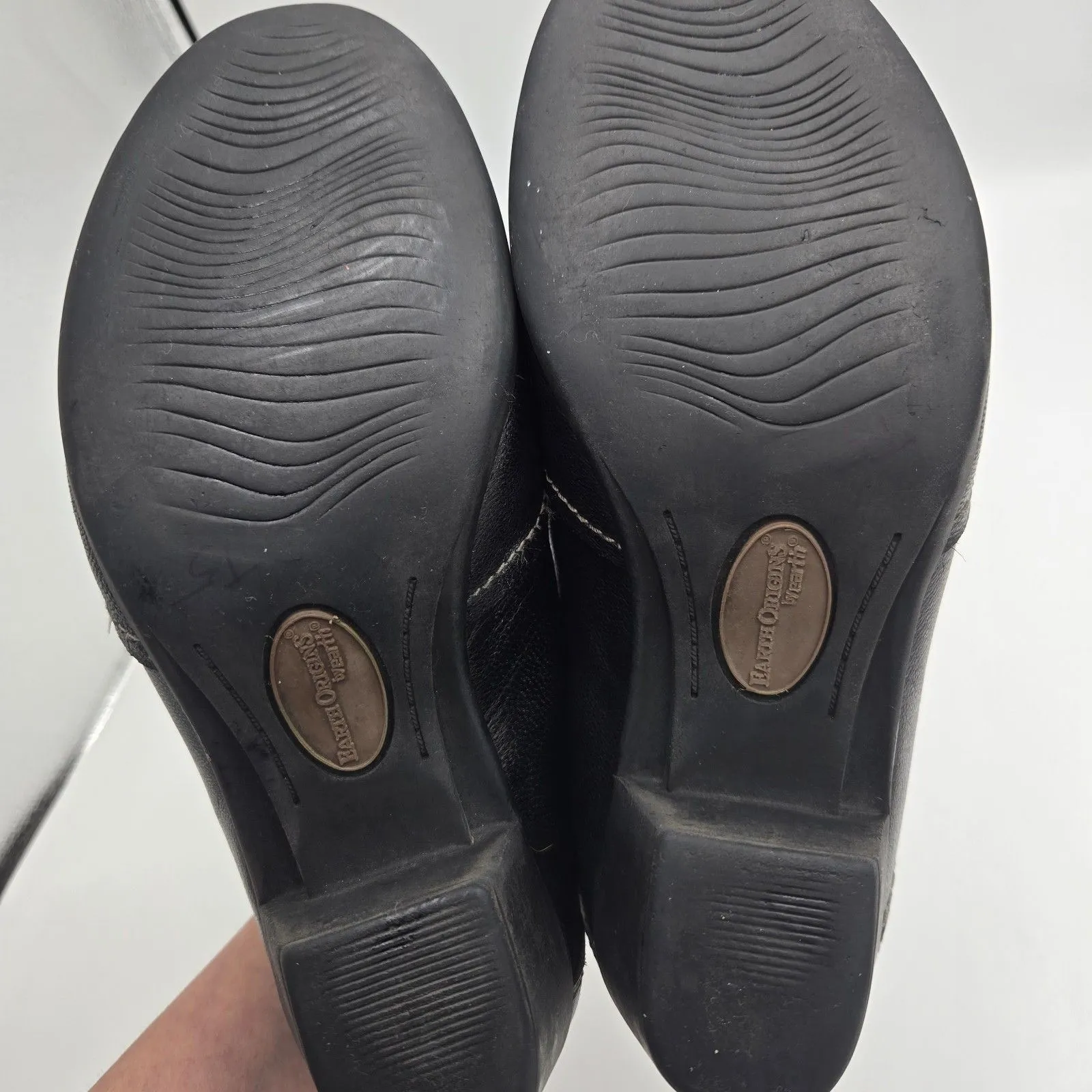 Earth Origins Women Loafers Leather Black SlipOn Sz 8.5 M Derby Shoes Block Heel - Image 8