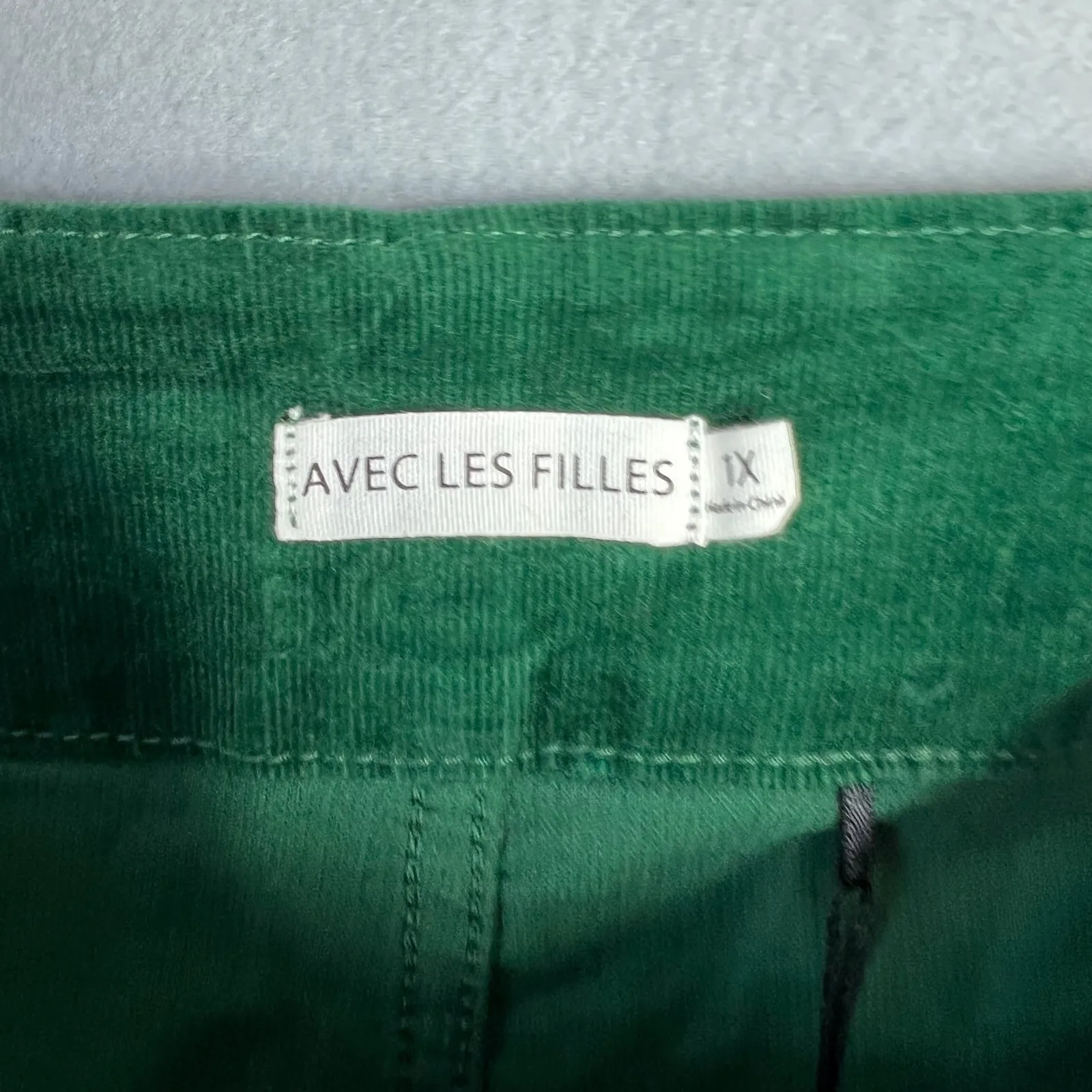 Avec Les Filles Corduroy Flare Pants Plus Size 1X High Waist Evergreen NWT - Image 2