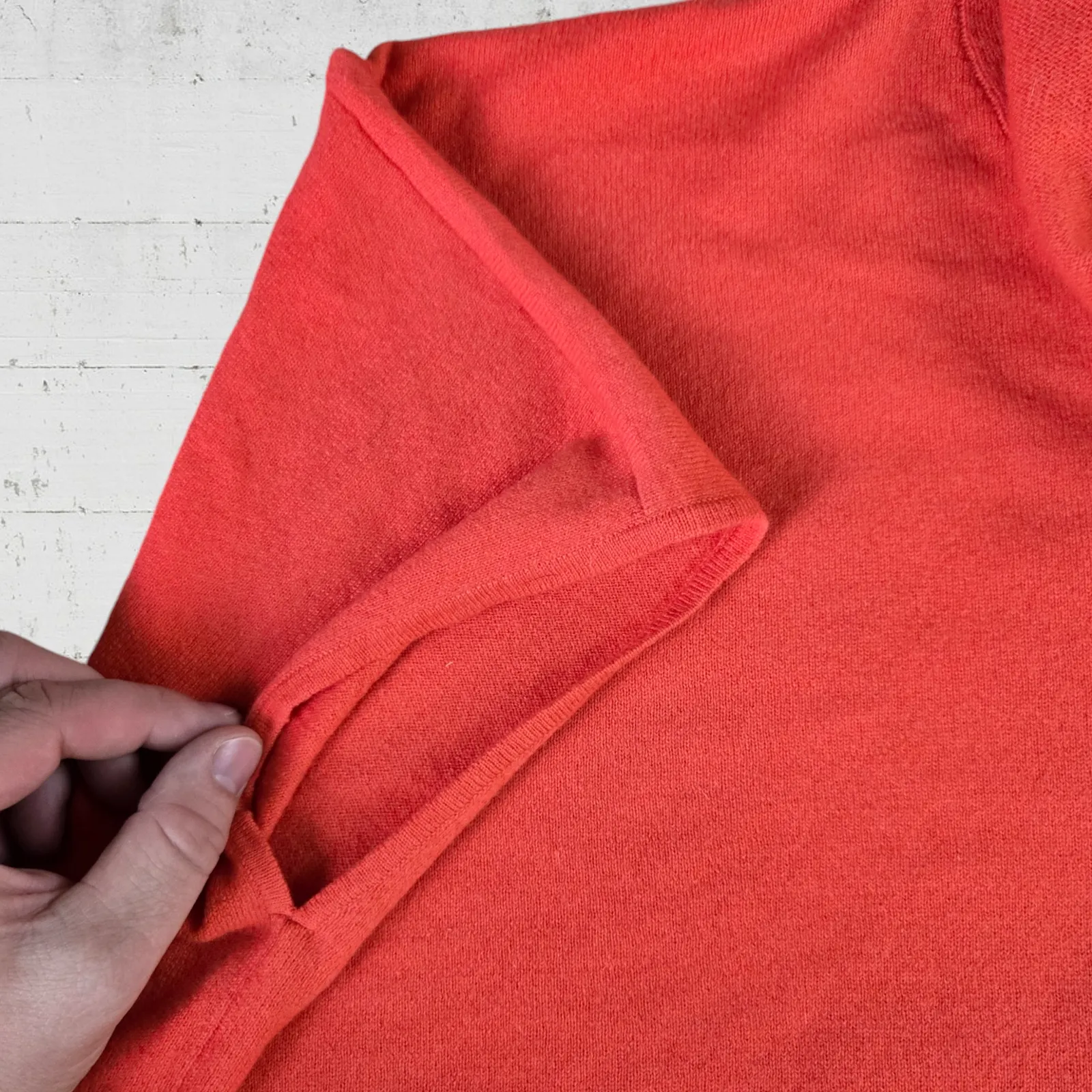 N Peal Coral Orange Cashmere Turtleneck Poncho Shawl Luxury Sweater One Size Size L - Image 7