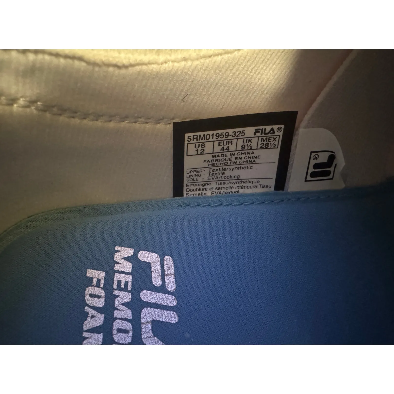 FILA Memory Skyway 2.0 Air Mesh Tie Dye Sneaker Size US 12 / Eur 44 New in Box - Image 3