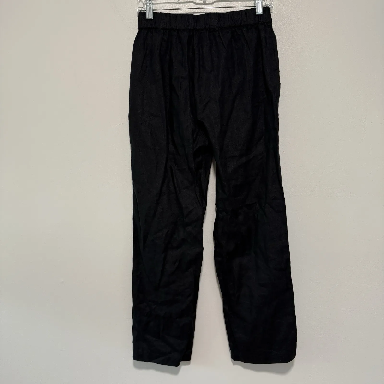 Quince NWT Black 100% European Linen‎ Tapered Ankle Pants Size Small - Image 6