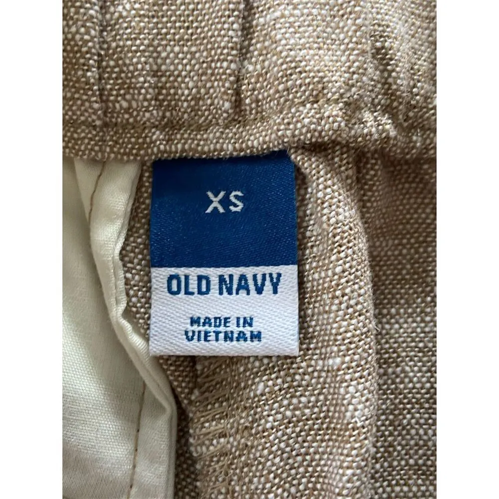 Old Navy High-Waisted Linen-Blend Bermuda Shorts Taupe Summer Size XS - Image 3