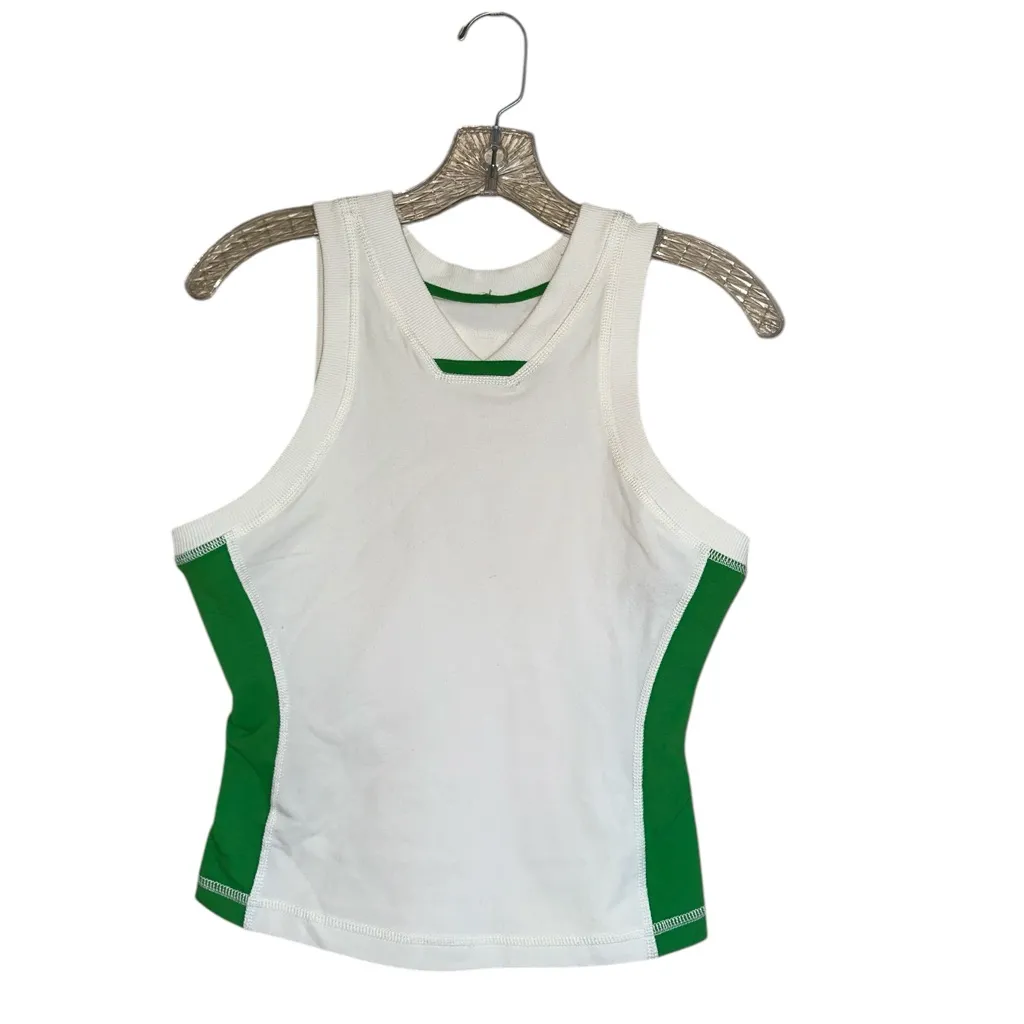 NWOT Free People  MOVEMENT Powerwalk Tank Green & White - Image 6