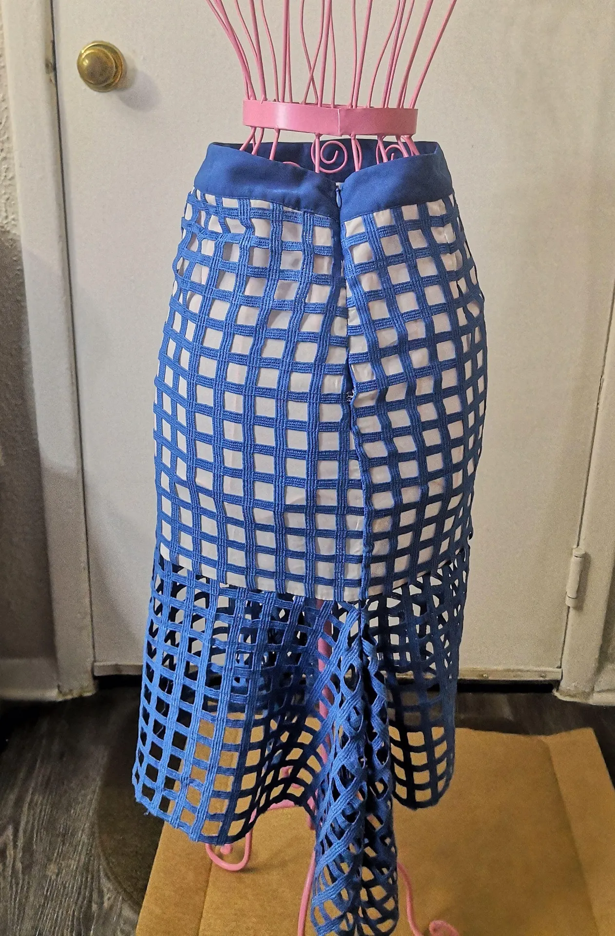 Champagne & Strawberries Fishtail Skirt Blue - Image 3