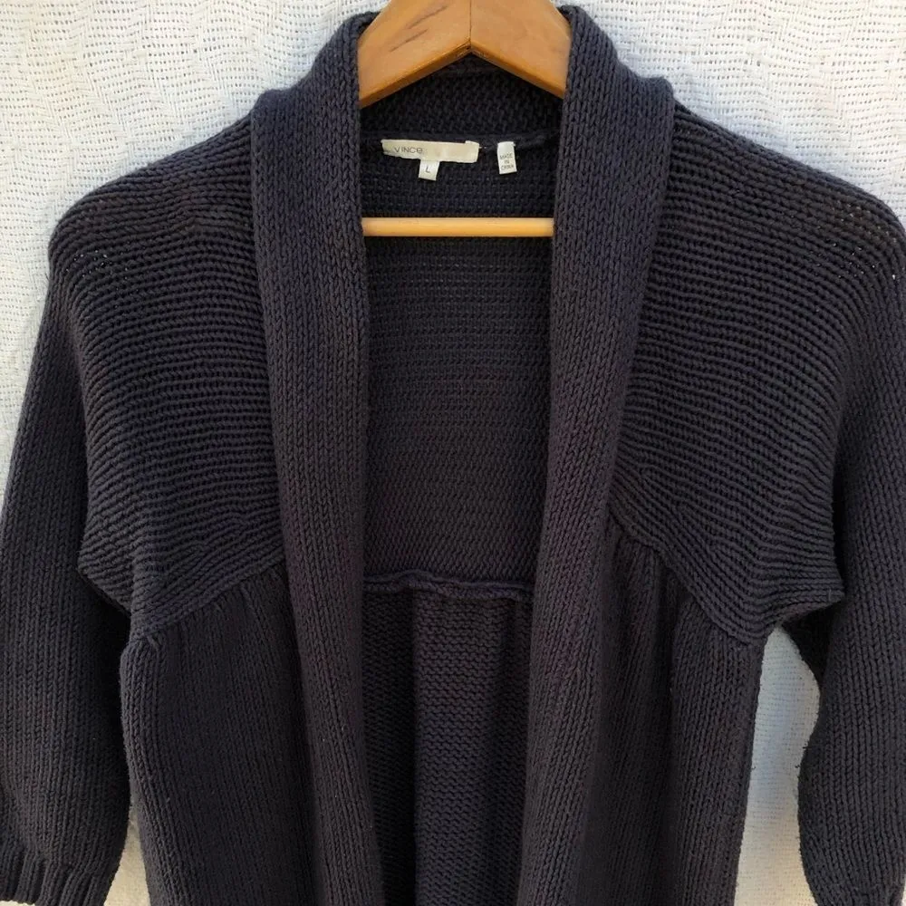 Vince . Cotton Blend Cardigan Sweater - Image 3