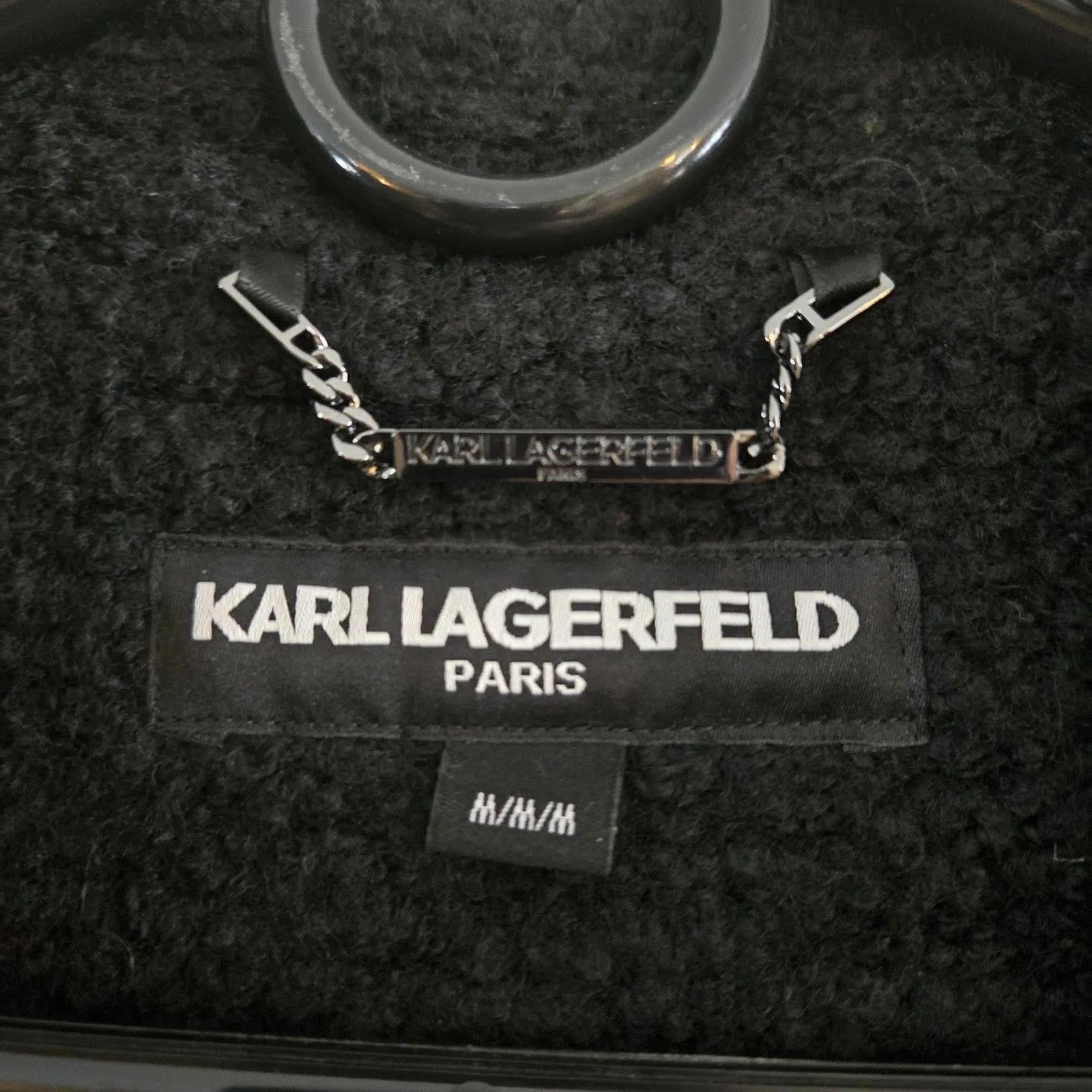 Karl Lagerfeld Paris Wool Blend Peacoat Black DoubleBreasted NWT Medium Overcoat - Image 14