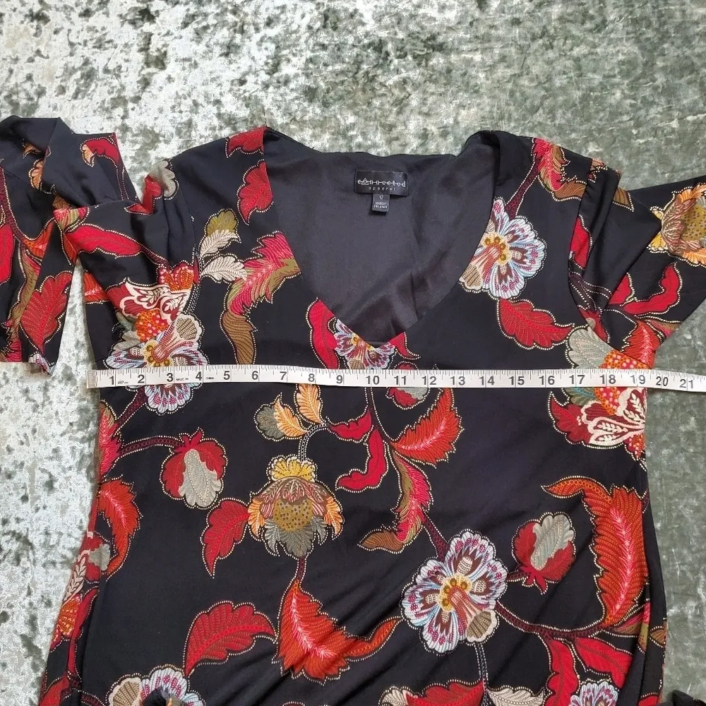 Connected Apparel Floral Bell Sleeve Dress - Image 4