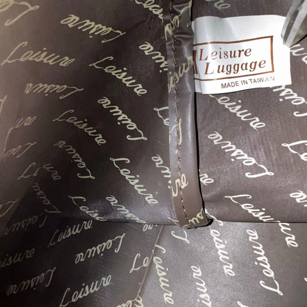 Vintage Tapestry Jacquard Duffle Bag by Leisure Handles and Shoulder Strap Small Tan - Image 9