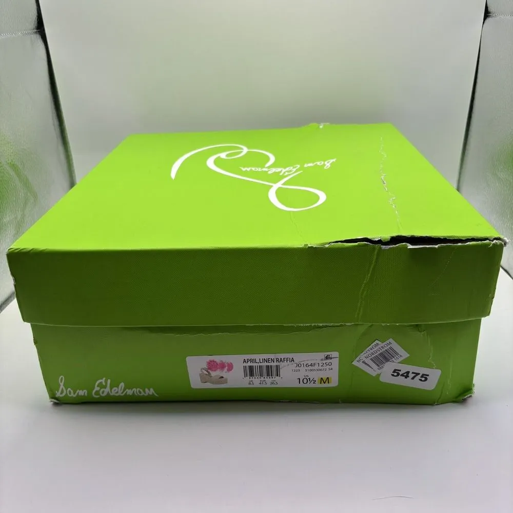 Sam Edelman‎ Women's April Ankle-Strap Raffia-Wedge Sandals Sz 10.5M - Image 9