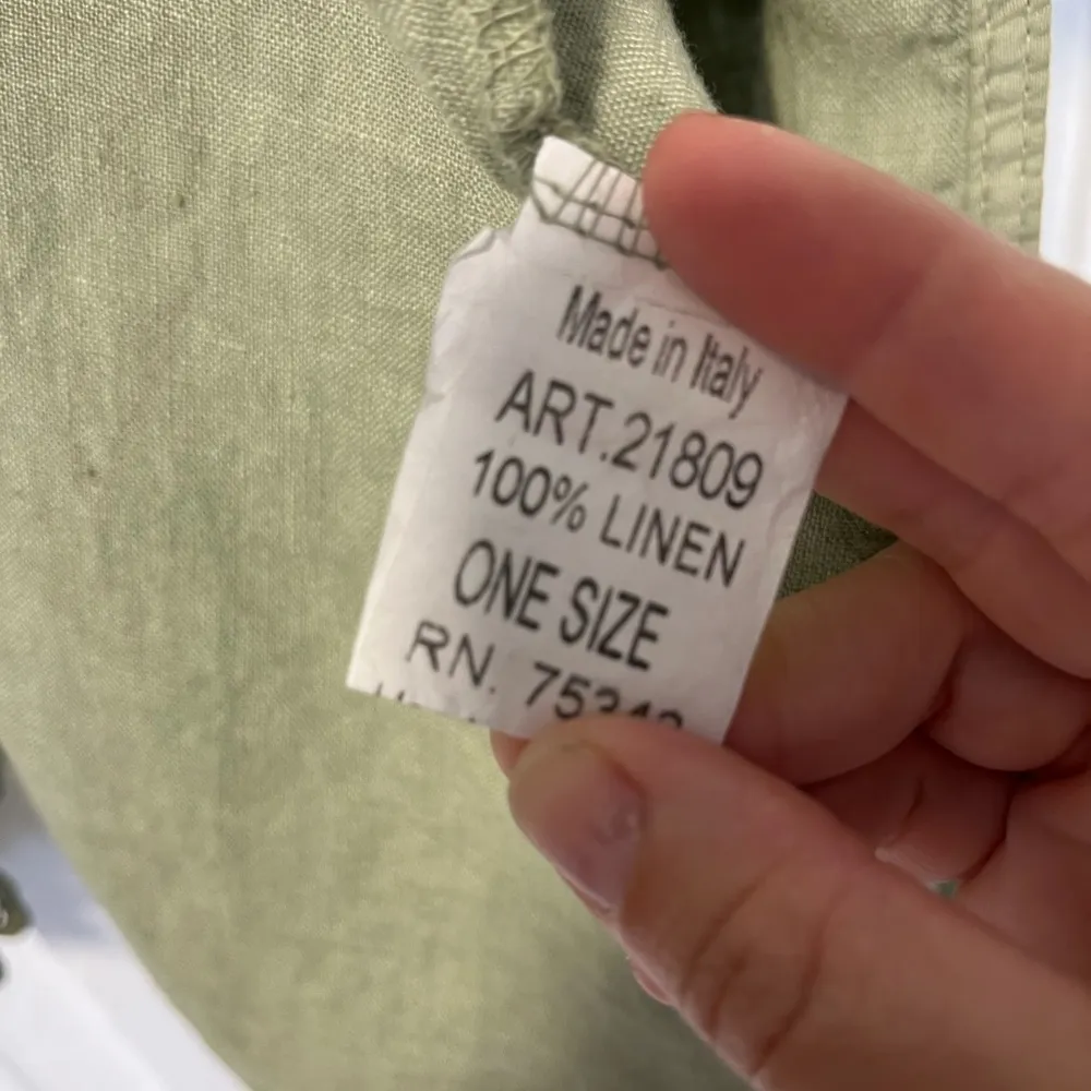 Valentina Naldi 100% Linen sage green crochet open cardigan one size Size undefined - Image 4